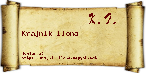 Krajnik Ilona névjegykártya